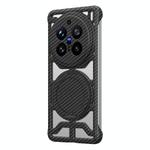 For vivo X200 Pro Hollow Carbon Fiber Rotating Bracket MagSafe Phone Case(Black)