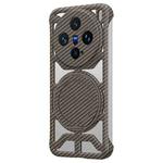 For vivo X200 Hollow Carbon Fiber Rotating Bracket MagSafe Phone Case(Gold)