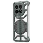 For vivo iQOO 13 Hollow Carbon Fiber Rotating Bracket MagSafe Phone Case(Grey)