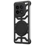 For vivo iQOO 13 Hollow Carbon Fiber Rotating Bracket MagSafe Phone Case(Black)