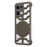 For OPPO Reno13 Global Hollow Carbon Fiber Rotating Bracket MagSafe Phone Case(Gold)