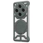 For OPPO Find X8 Pro Hollow Carbon Fiber Rotating Bracket MagSafe Phone Case(Grey)