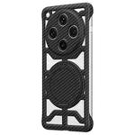 For OPPO Find X8 Pro Hollow Carbon Fiber Rotating Bracket MagSafe Phone Case(Black)