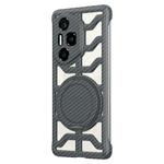 For Honor 300 Pro / 300 Ultra Hollow Carbon Fiber Rotating Bracket MagSafe Phone Case(Grey)