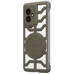 For Honor 100 Hollow Carbon Fiber Rotating Bracket MagSafe Phone Case(Gold)