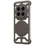 For Honor Magic7 Pro Hollow Carbon Fiber Rotating Bracket MagSafe Phone Case(Gold)