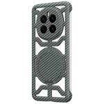 For Honor Magic7 Hollow Carbon Fiber Rotating Bracket MagSafe Phone Case(Grey)