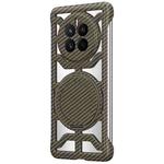 For Huawei Mate 50 Hollow Carbon Fiber Rotating Bracket MagSafe Phone Case(Gold)