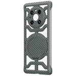 For Huawei Mate 40 Pro Hollow Carbon Fiber Rotating Bracket MagSafe Phone Case(Grey)