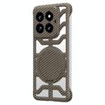 For Xiaomi 14 Pro Hollow Carbon Fiber Rotating Bracket MagSafe Phone Case(Gold)