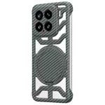 For Xiaomi 15 Hollow Carbon Fiber Rotating Bracket MagSafe Phone Case(Grey)