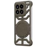 For Xiaomi 15 Hollow Carbon Fiber Rotating Bracket MagSafe Phone Case(Gold)