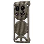 For Xiaomi 15 Ultra Hollow Carbon Fiber Rotating Bracket MagSafe Phone Case(Gold)