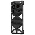 For Xiaomi 15 Ultra Hollow Carbon Fiber Rotating Bracket MagSafe Phone Case(Black)