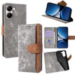 For Redmi Turbo 4 / Poco X7 Pro 5G Color Stitching Skin Feel Leather RFID Blocking Phone Case(Grey)