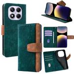 For Redmi Note 14 Pro 5G / 14 Pro+ Color Stitching Skin Feel Leather RFID Blocking Phone Case(Green)