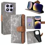 For Redmi Note 14 Pro 5G / 14 Pro+ Color Stitching Skin Feel Leather RFID Blocking Phone Case(Grey)