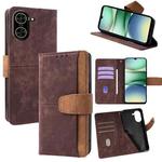 For Redmi A5 4G 171.7mm Color Stitching Skin Feel Leather RFID Blocking Phone Case(Brown)