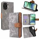 For Redmi A5 4G 171.7mm Color Stitching Skin Feel Leather RFID Blocking Phone Case(Grey)