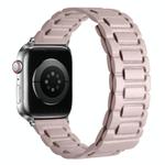 For Apple Watch 42mm / 41mm / 40mm / 38mm I-shaped Three-piece Leather Magnetic Watch Band(Khaki)