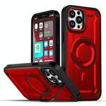 For iPhone 12 Pro Max MagSafe PC Phone Case with Lens Holder(Red)