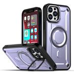 For iPhone 12 Pro Max MagSafe PC Phone Case with Lens Holder(Purple)
