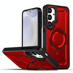 For Samsung Galaxy S25 5G / S24 5G MagSafe PC Phone Case with Lens Holder(Red)