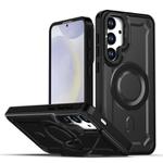 For Samsung Galaxy S25+ 5G / S24+ 5G MagSafe PC Phone Case with Lens Holder(Black)