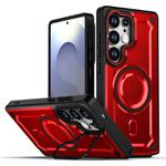 For Samsung Galaxy S25 Ultra 5G MagSafe PC Phone Case with Lens Holder(Red)
