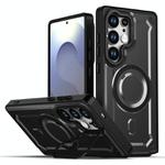 For Samsung Galaxy S25 Ultra 5G MagSafe PC Phone Case with Lens Holder(Black)