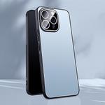 For iPhone 13 Pro Max Ice Aluminum Metal Explosion-proof Frosted Phone Case(Blue)