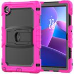 For Lenovo Tab 10.1 TB-311XU/FU Silicone Hydric PC Tablet Case with Shoulder Strap & Holder(Rose Red)