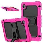 For Lenovo Tab One / K9 TB305FU 2025 Silicone Hydric PC Tablet Case with Shoulder Strap & Holder(Rose Red)