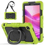 For Lenovo Tab One / K9 TB305FU 2025 D Type Silicone Hybrid PC Tablet Case with Handle Holder(Yellow Green)