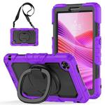 For Lenovo Tab One / K9 TB305FU 2025 D Type Silicone Hybrid PC Tablet Case with Handle Holder(Purple)