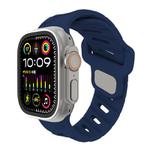 For Apple Watch 42mm / 41mm / 40mm / 38mm Slanted Hole Silicone Watch Band(Midnight Blue)