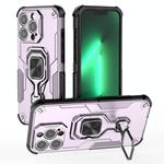 For iPhone 13 Pro Max Metal Kickstand TPU Hybrid PC Phone Case(Purple)