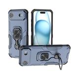 For iPhone 17 Air Metal Kickstand TPU Hybrid PC Phone Case(Blue)