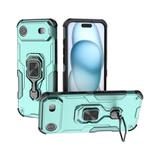 For iPhone 17 Air Metal Kickstand TPU Hybrid PC Phone Case(Green)