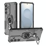 For Samsung Galaxy S25 5G Metal Kickstand TPU Hybrid PC Phone Case(Black)