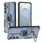 For Samsung Galaxy S25 5G Metal Kickstand TPU Hybrid PC Phone Case(Blue)