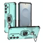 For Samsung Galaxy S25 5G Metal Kickstand TPU Hybrid PC Phone Case(Green)