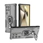For Samsung Galaxy S24 Ultra 5G Metal Kickstand TPU Hybrid PC Phone Case(Black)