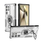 For Samsung Galaxy S24 Ultra 5G Metal Kickstand TPU Hybrid PC Phone Case(Grey)