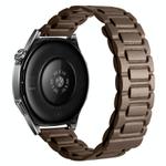 20mm I-shaped Three-piece Leather Magnetic Watch Band(Taupe)