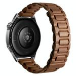 20mm I-shaped Three-piece Leather Magnetic Watch Band(Brown)