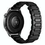 22mm I-shaped Three-piece Leather Magnetic Watch Band(Black)