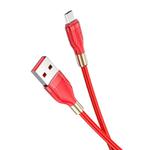 hoco U92 1.2m 2.4A USB to Micro USB Gold Collar Charging Data Cable(Red)