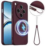 For OPPO Find X8 Shockproof Silicone Magsafe Phone Case(Plum Color)