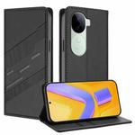 For vivo V40e 5G India / iQOO Z9s 5G Embossed Multi-functional Wallet Retro Leather Phone Case(Black)